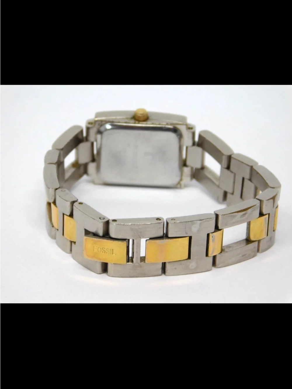 Fossil Women's Watch ES 9190 Two Tone Stainless Steel Link White Dial Ladies 6